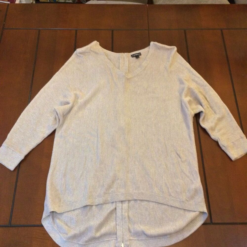 Express cable-knit gray zip up sweater medium